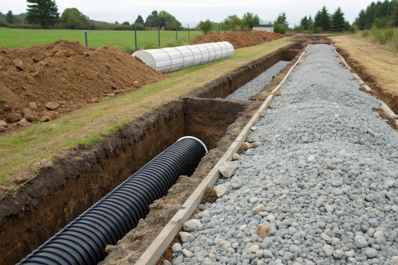 Chamber systems vs traditional pipe and gravel drainfields.