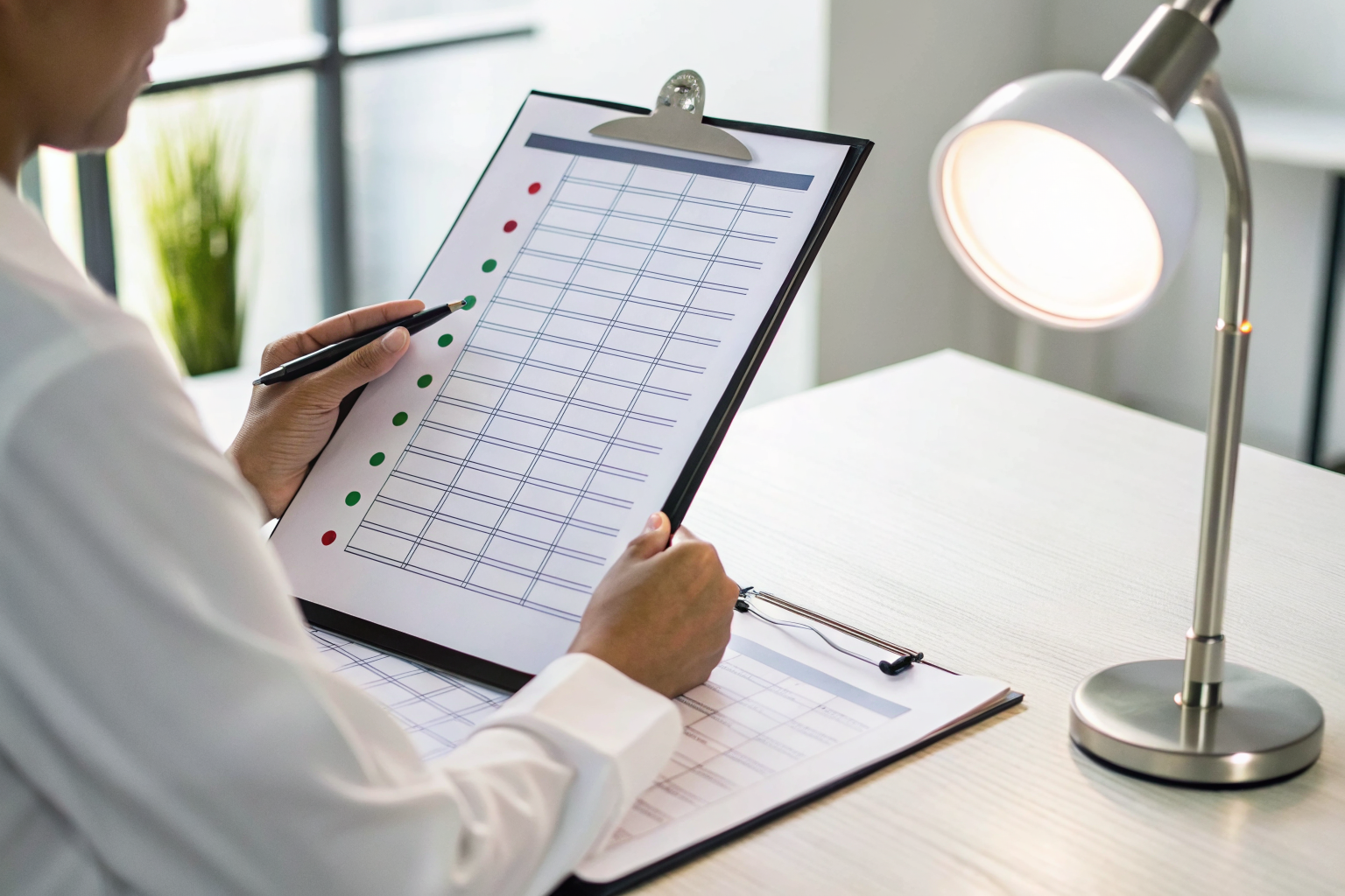 Person reviewing chart comparing state septic regulations.
