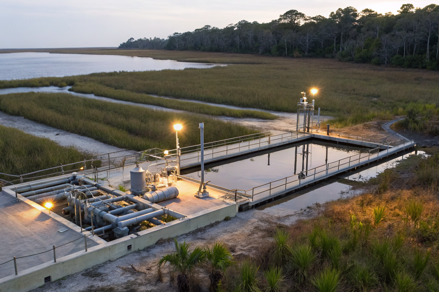 High water table septic system installation in coastal South Carolina.