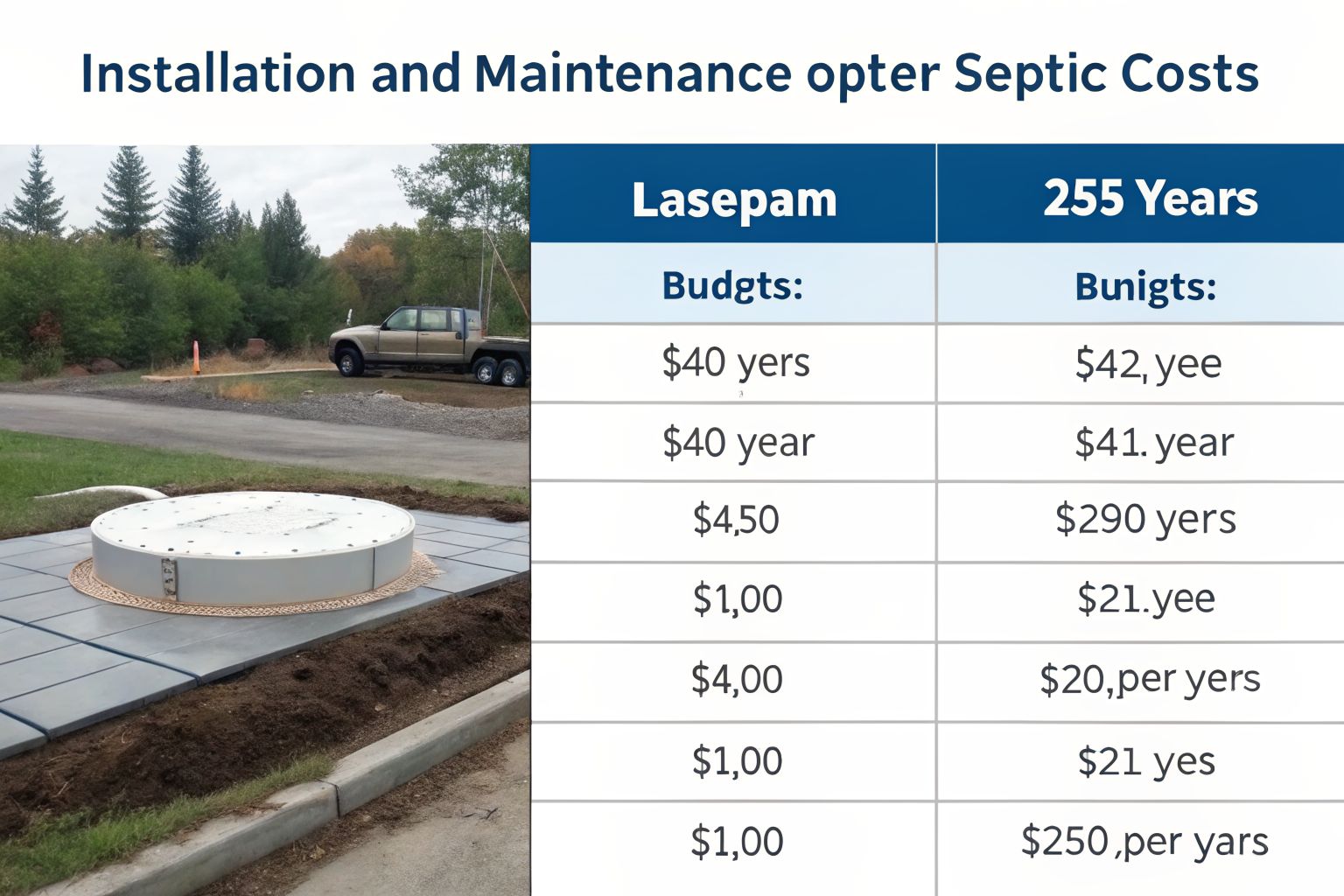 Infographic of septic system costs over 25 years.