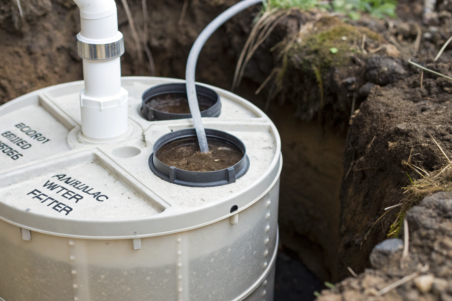 Close-up of septic tank with anaerobic bacteria.