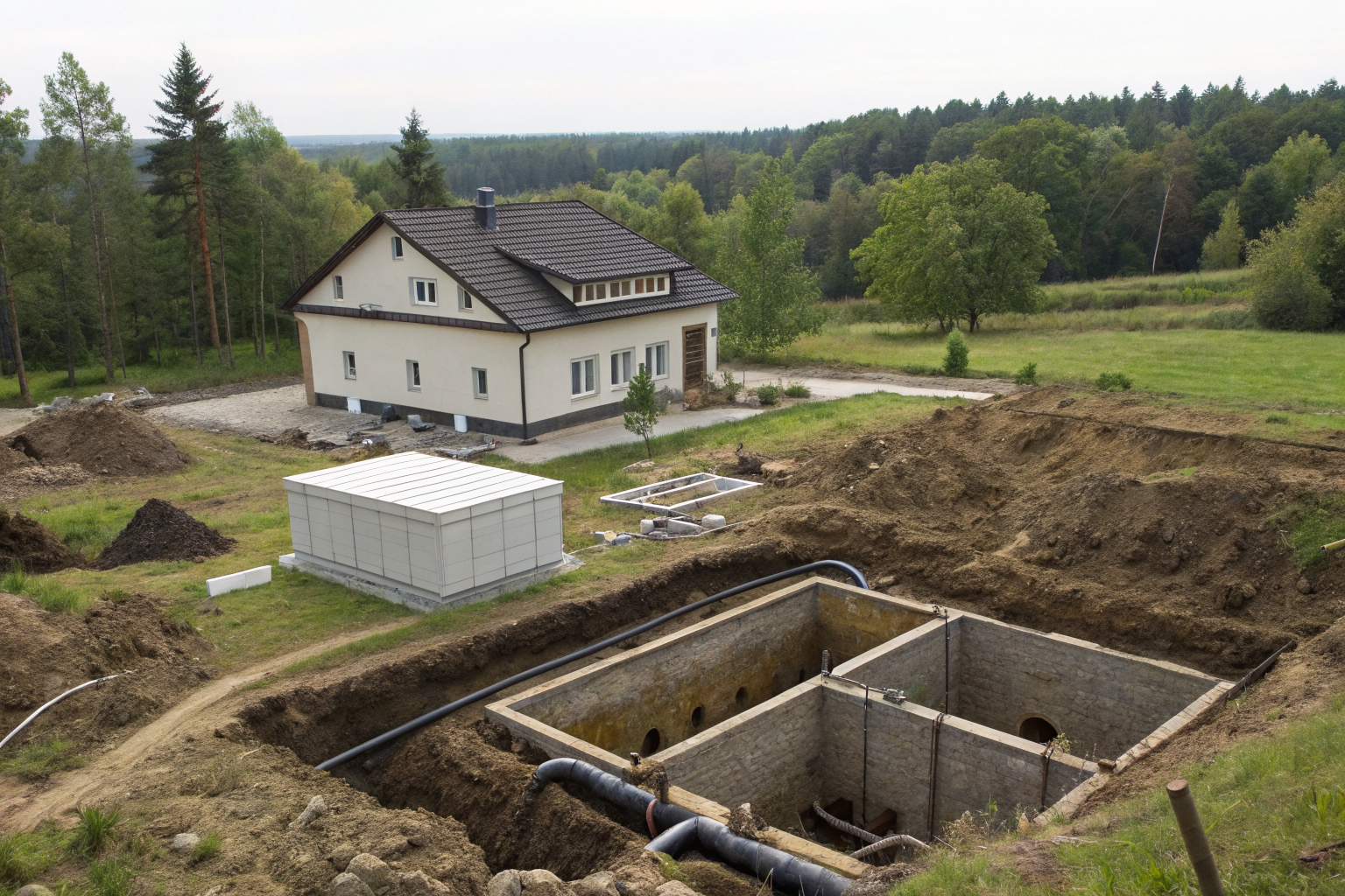Space-constrained property with alternative septic system design.